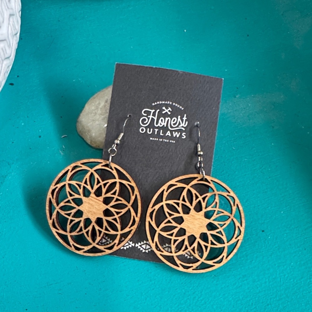 Brown Wooden Earrings